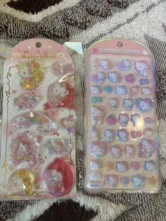 キティー　ウォーターシール　コットンパフィーシール　セット