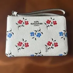 COACH 花柄 レザー ポーチ