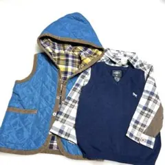 フード付きキルティングベスト comical、KシャツH、Mベスト ９０サイズ