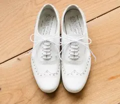 ショセ　防水　トラベルシューズ　ウィングチップ　レザーシューズ　37 23.5