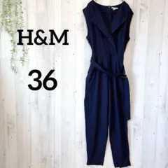 H&M エイチアンドエム オールインワン ネイビー 36（S〜M相当）美品