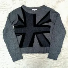 ショート丈♥anyFAM♥ユニオンジャック柄 ニット♥Мサイズ♥美品送料込み