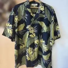 Tommy Bahama アロハシャツ XL ネイビー リーフ柄 大人リゾートのサムネイル