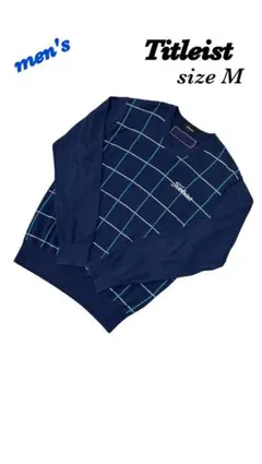 Titleist タイトリスト　ニット　セーター　メンズM ネイビー　ゴルフ