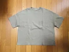 カーキ ポケット付き 半袖Tシャツ