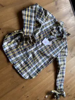 レア商品UNIQLO JW ANDERSON チェック柄 フリルブラウスのサムネイル