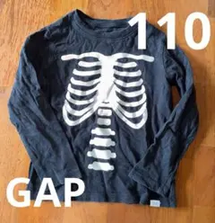 GAP スケルトン柄 長袖カットソー ブラック 110 ハロウィン