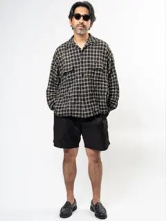 3 KAJA ORGANIC CHECK OPEN COLLAR SHIRT - メルカリ