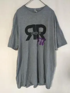インポート ロゴプリント 半袖Ｔシャツ クルーネック Ｌ 灰色 綿混 運動