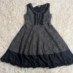 【タグ付き】【訳あり】axes femme レースボンディングチュニック　黒M