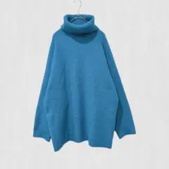 .ZARA 長袖ニットセーター タートルネック 青　ブルー　S〜M