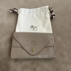IL BISONTE 二つ折り財布 グレー 保存袋付き