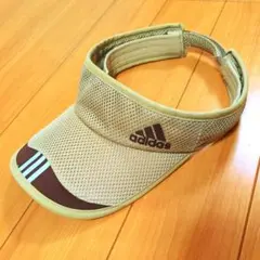 adidas メッシュサンバイザー ブラウン ベージュ