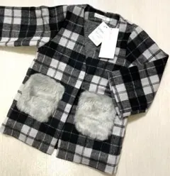 6589円の品⭐︎新品タグ付THE SHOP TK裏起毛チェックコート100cm