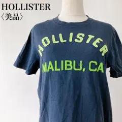 【美品】　ホリスター　ロゴワッペンデザインクルーネックコットンTシャツネイビー