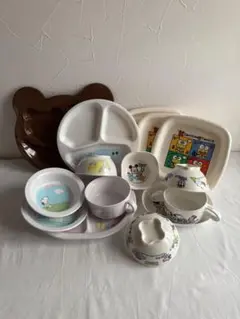 ディズニー&スヌーピー他キャラクター 食器セット 15点