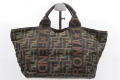 FENDI マンマバケット ショルダーバッグ グレー コットン