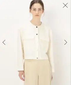 ボールジィ　リネンシルクブルゾン　サイズ　36 9号　ホワイト