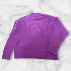 ZARA オーバーサイズ ニット セーター パープル 紫 Sサイズ　YB674のサムネイル
