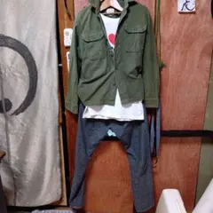 AMERICAN EAGLE ミリタリーシャツ カーキのサムネイル