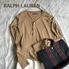 【希少美品】ラルフローレン 高級綿ウール混 ヘンリーネック 長袖カットソー Mのサムネイル