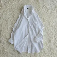 フランクアンドアイリーン ガーゼ 長袖シャツ L コットン ホワイト