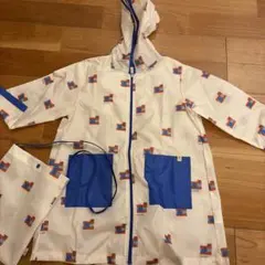 カラフルロゴプリント フード付きレインコート115cm