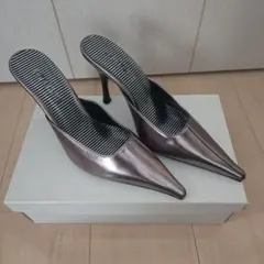 エスペランサ　メタリック ポインテッドトゥ ハイヒール　23.5cm