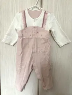 赤ちゃんの城　ロンパース・カバーオール 70cm ピンク・ホワイト