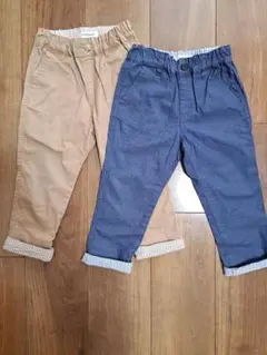 グローバルワーク　折り返しクロップドパンツ100 2枚セット