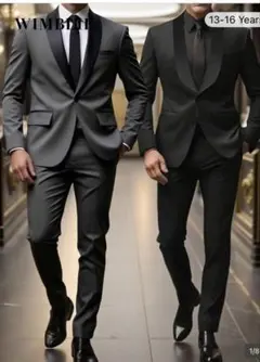 グレー タキシードスタイルスーツ 12歳から13歳