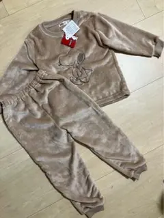 【新品】スヌーピー　もこもこパジャマ　上下　ブラウン120