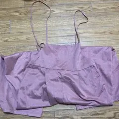 ピンク ストラップ付きサロペットオーバーオール