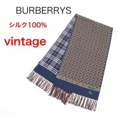 H6511-119◾️バーバリーズ　シルク100% ノバチェックストール　Y2K