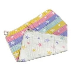 サンデシカ ストライプ 星柄 ガーゼ素材 ブランケット おくるみ