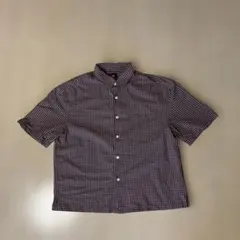 H&M Relaxed Fit チェック柄 半袖シャツ ブラウン Mのサムネイル