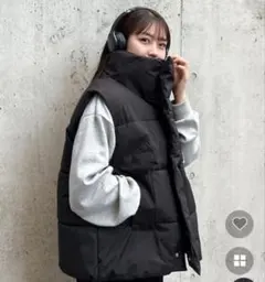 nugu ブラック ダウンベスト