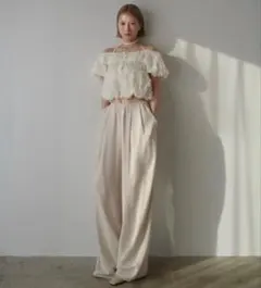 ハウスオブロータス プリーツパンツ シルバー size M - メルカリ