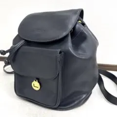LANCEL レザー リュック ブラック ゴールド金具 巾着 ヴィンテージのサムネイル