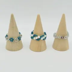 ハンドメイド ビーズリング セット