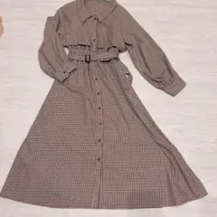 オリーブデオリーブ　チェックロングワンピース