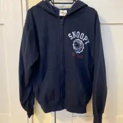 Snoopy Peanuts ジップアップパーカー ネイビー