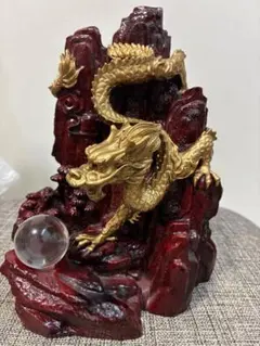 龍彫玉置き台 大 伊勢 宮忠 木彫り 竜台座 水晶玉 龍 水晶台 彫刻
