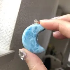 ラリマーペンダントトップ　月