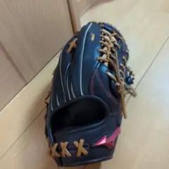 ミズノ 軟式　野球　外野用　グローブ ブラック×オレンジ　黒　タン　値下げ〇のサムネイル