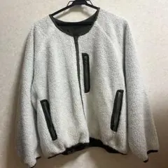 【レディース】ホワイト フリース ボンバージャケット