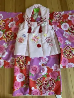 美品☆京美☆三歳☆被布セット 着物 髪飾り 草履 花柄☆七五三 - メルカリ