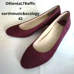 オリエンタルトラフィック × earth パンプス ボルドー 42 スエード