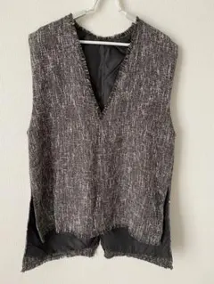 bonjour sagan ノースリーブ Vネック ツイード ベスト