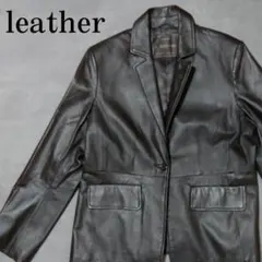 レザー テーラードジャケット 本革 羊革 ラムレザー ダークブラウン